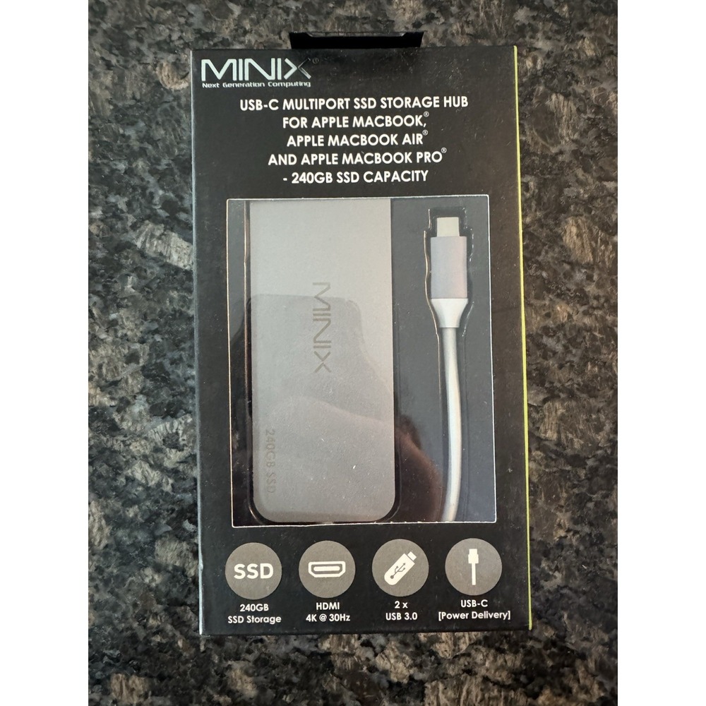 MINIX - USB-C Multiport SSD Storage Hub 240GB SSD Capacity USB-C Apple MacBook